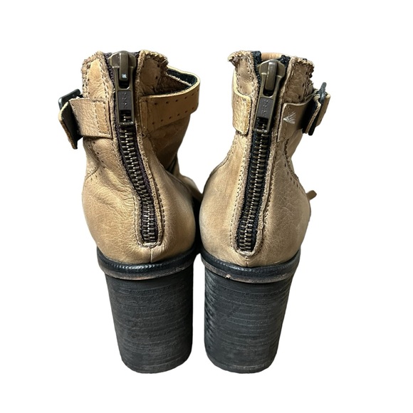 Free People | Tan leather block heel fringe boho western booties size 9 - Picture 7 of 16